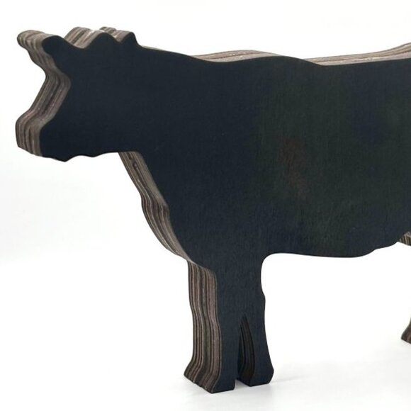 Country Farmhouse Decor Cow Farm Wood Wooden 3D Diorama Sculpture Figure New - Picture 6 of 7